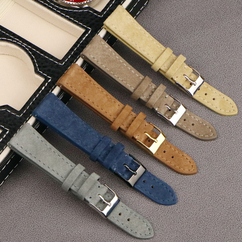 Cartier Watch Santos - 프리미엄 가죽 스웨이드 시계 스트랩 18mm
