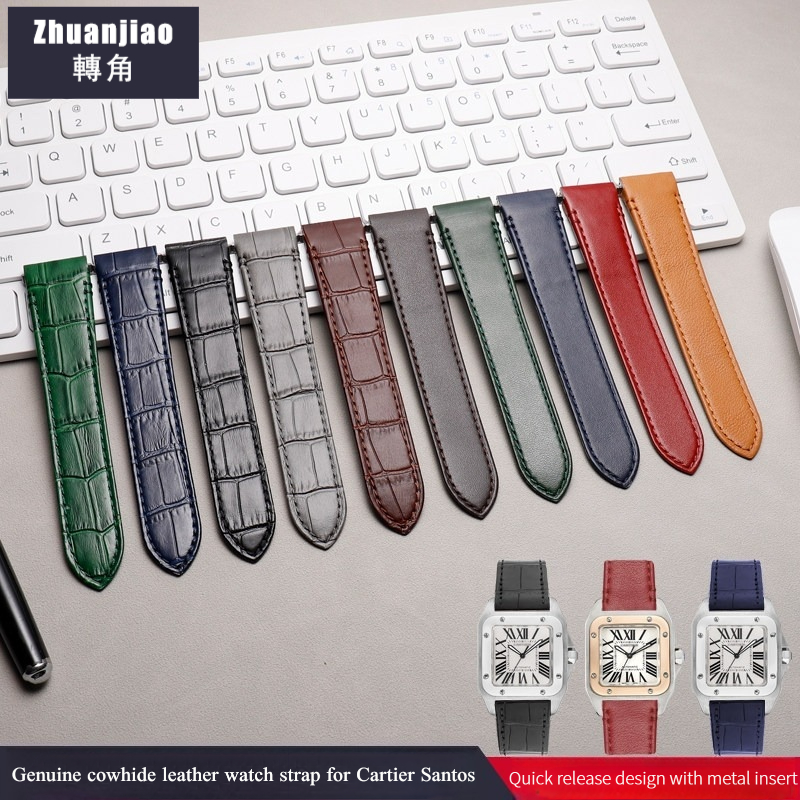 까르띠에 산토스 19 21mm용 고품질 소가죽 시계줄, - Cartier Watch Santos 리뷰 및 가격