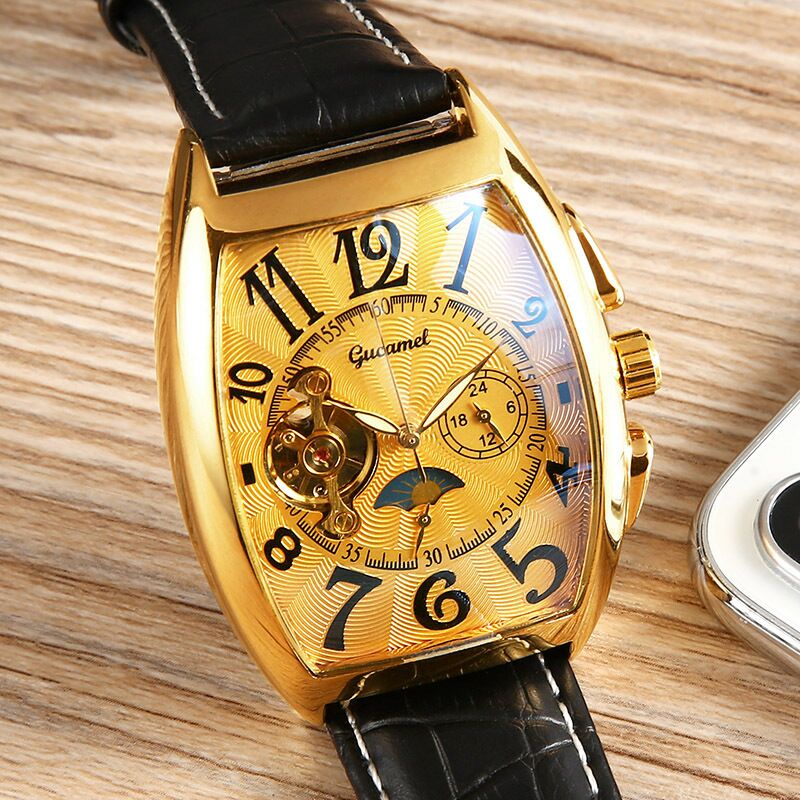 남성용 스타 모닝 투르비옹 오토매틱 메카니컬 시계 가죽 - Cartier Watch Tank 리뷰 및 가격