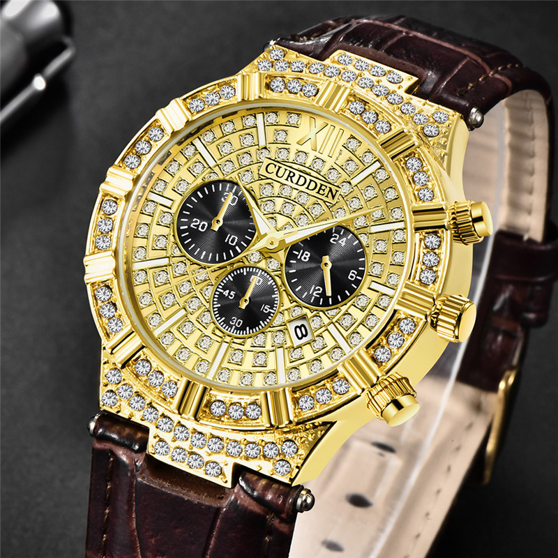 남자 원래 CURDDEN 브랜드 시계 학생 패션 가죽  - Leather Watch Band Men 리뷰 및 가격