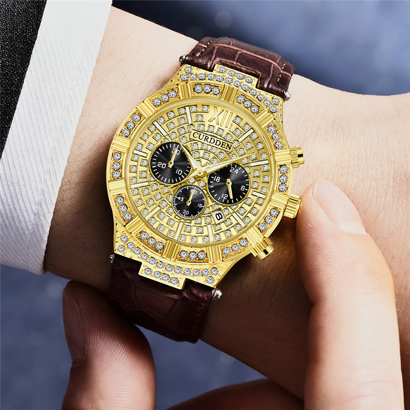 남자 원래 CURDDEN 브랜드 시계 학생 패션 가죽  - Leather Watch Band Men 리뷰 및 가격