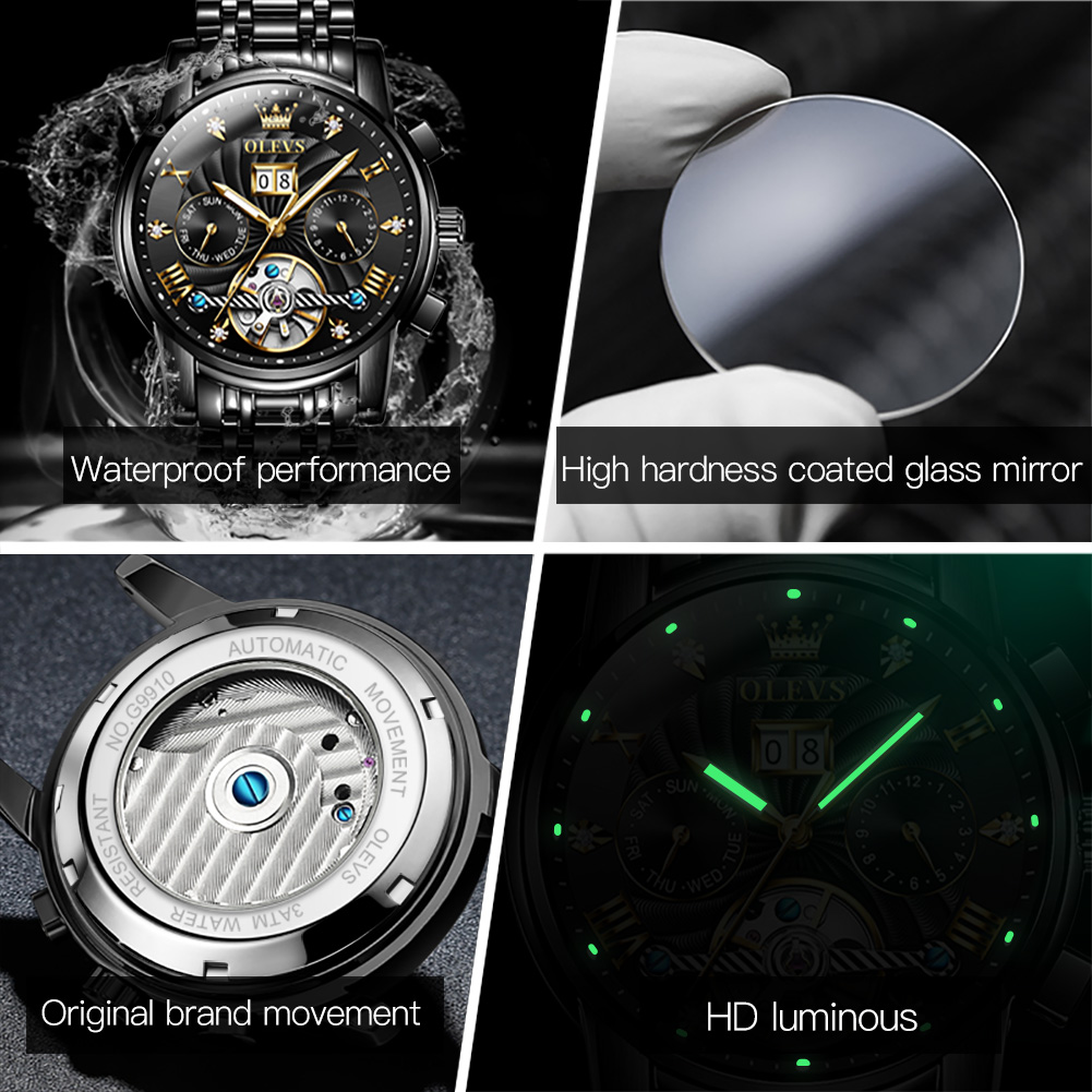 OLEVS 클래식 남성용 시계 뚜르비옹 다기능 완전 자 - Rolex Watch Datejust 리뷰 및 가격
