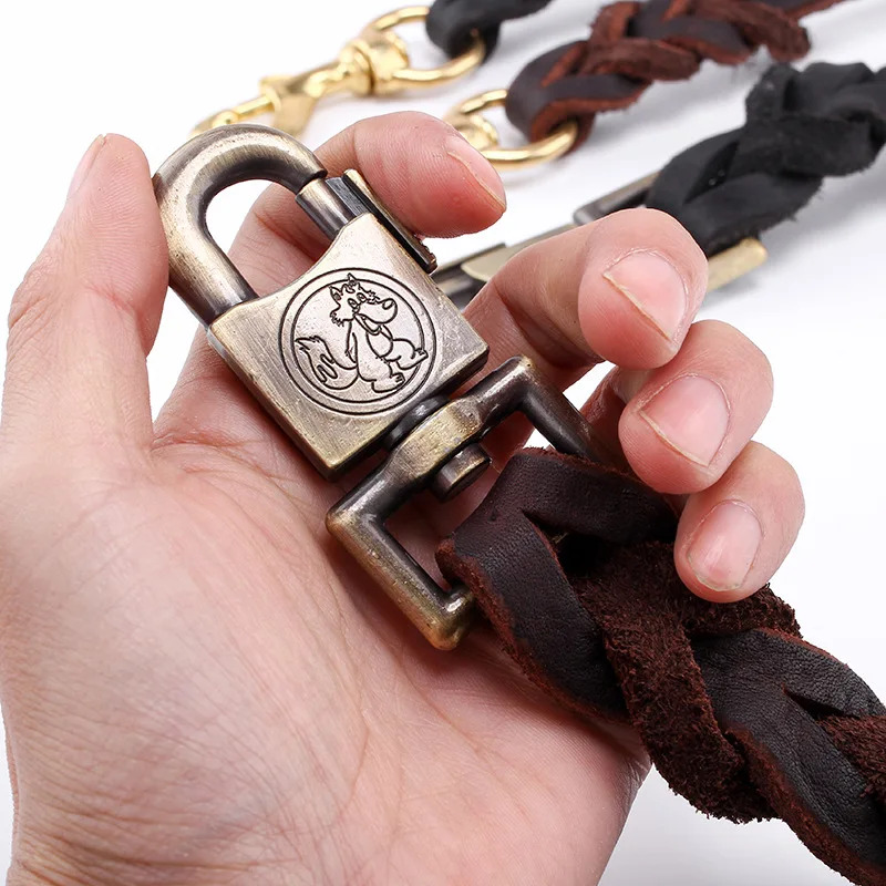 진짜 가죽 개 목줄 - 최고급 소가죽 훈련용 리드, 튼 - Leather Strap Quick Release 리뷰 및 가격