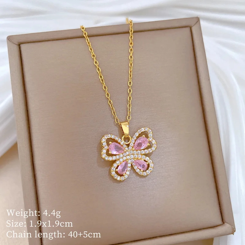 세련된 고급 나비 시리즈 구리 펜던트 목걸이 여성용 액 - Butterfly Clasp Deployant 리뷰 및 가격
