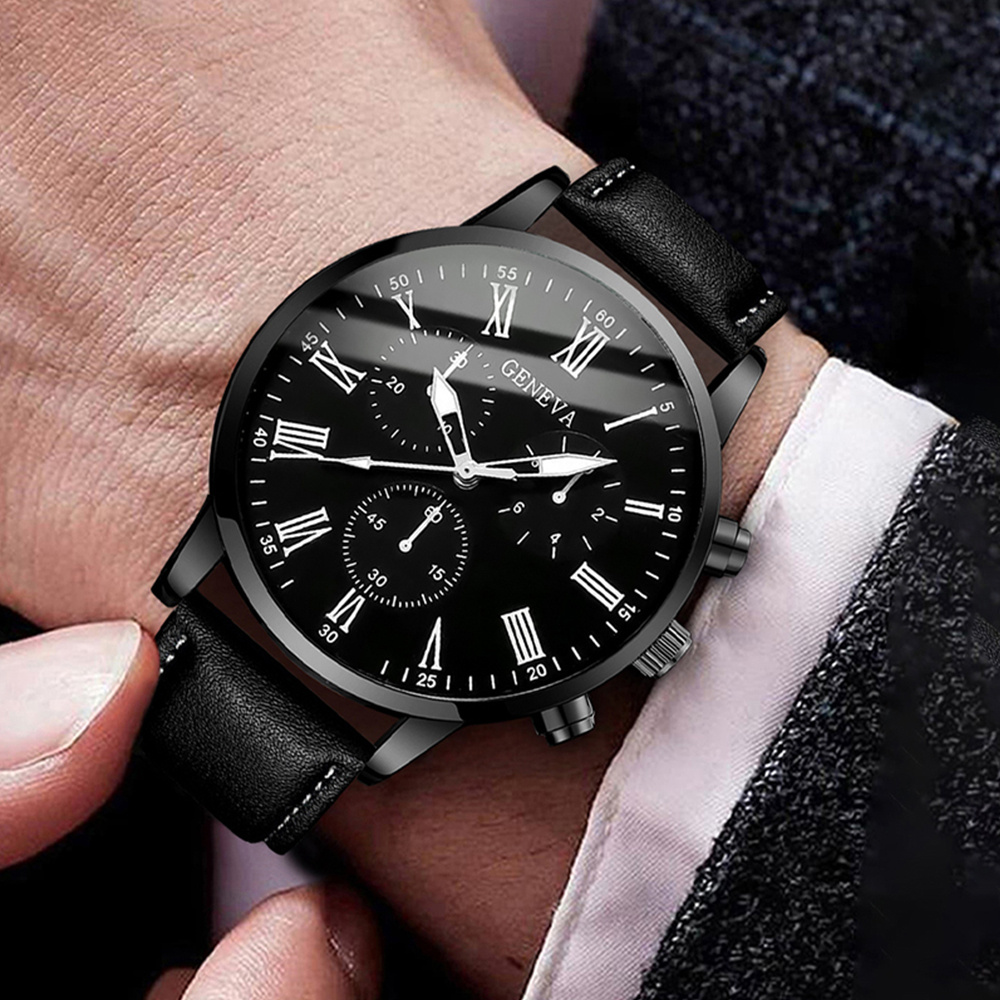 남성 비즈니스 시계 패션 로마 다이얼, 여성 가죽 밴드 - Leather Watch Band Men 리뷰 및 가격